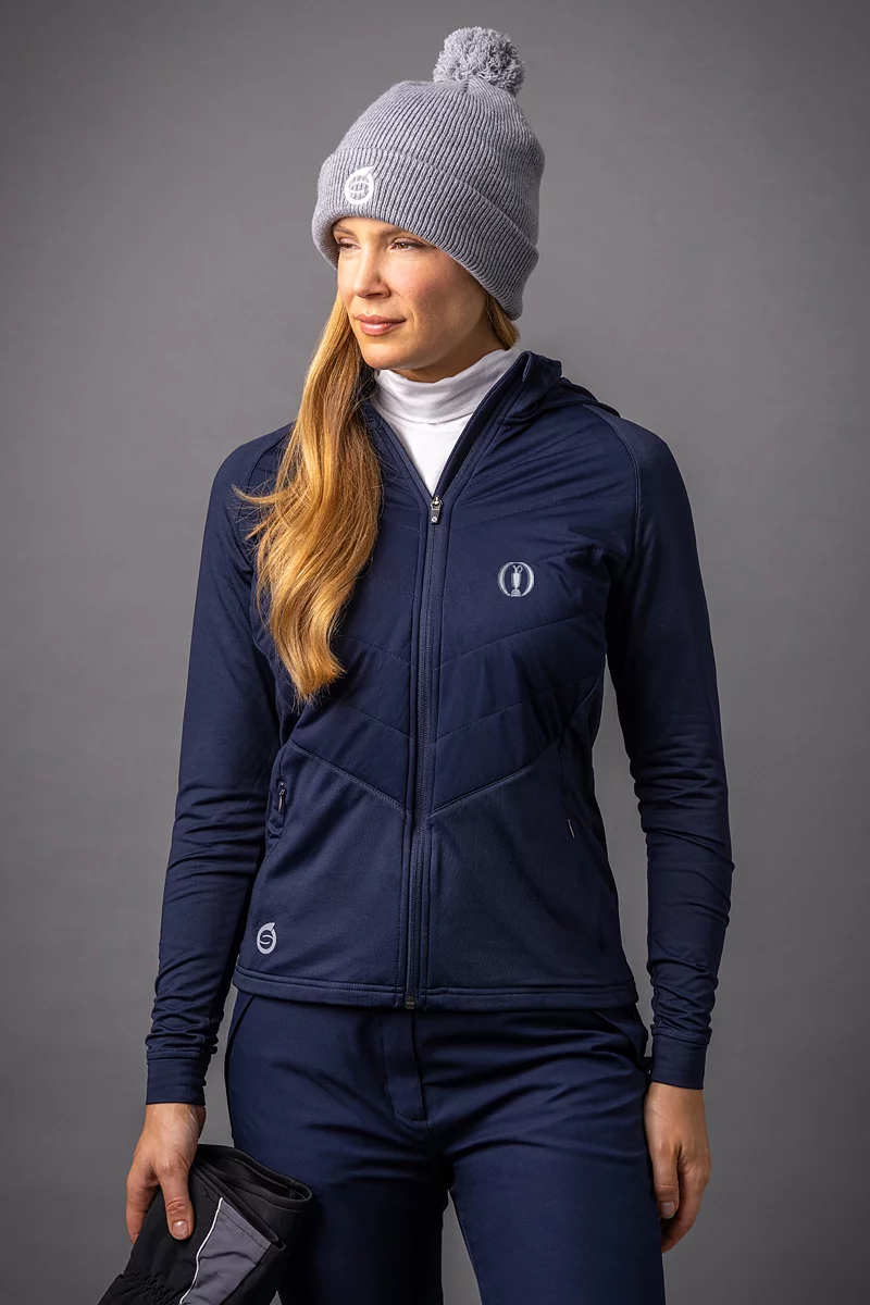 The Open Ladies Hybrid Hooded Quilted Thermal Golf Jacket