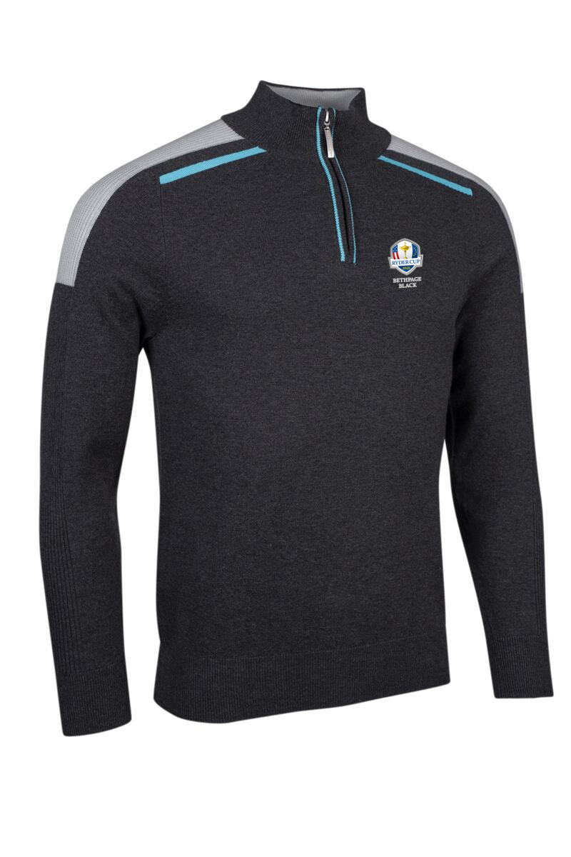 SELKIRK Mens Zip Cotton Ryder Cup Golf Sweater