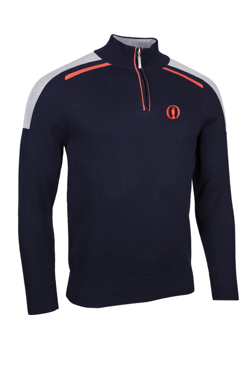 SELKIRK Mens Zip Cotton The Open Golf Sweater