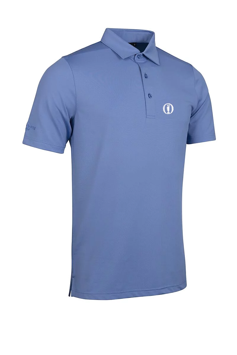 Official Ryder Cup 2027 Mens Tailored Collar Performance Golf Shirt Light Blue XXL