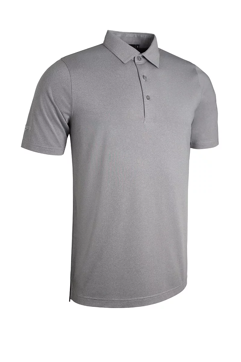Official Ryder Cup 2027 Mens Tailored Collar Performance Golf Shirt Light Grey Marl S