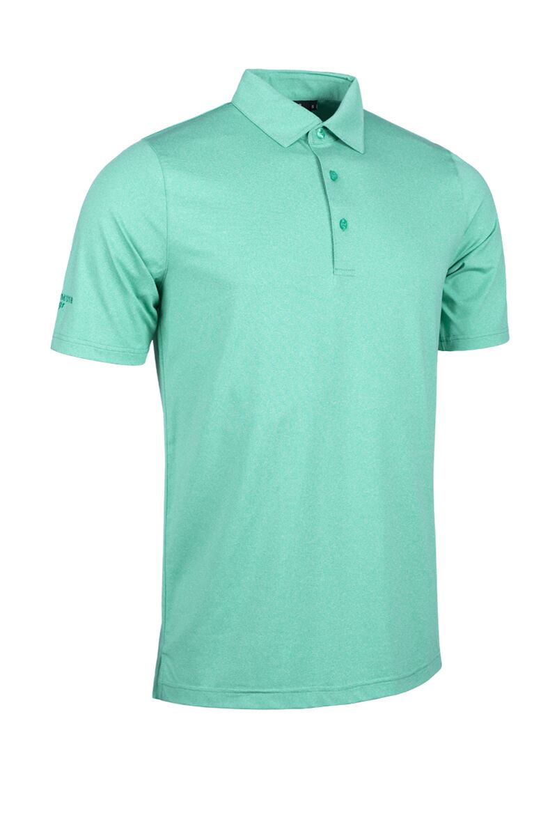 Mens Tailored Collar Performance Golf Shirt Marine Green Marl XXL