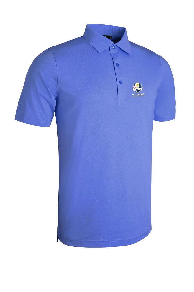 Official Ryder Cup 2027 Mens Tailored Collar Performance Golf Shirt Tahiti Marl M