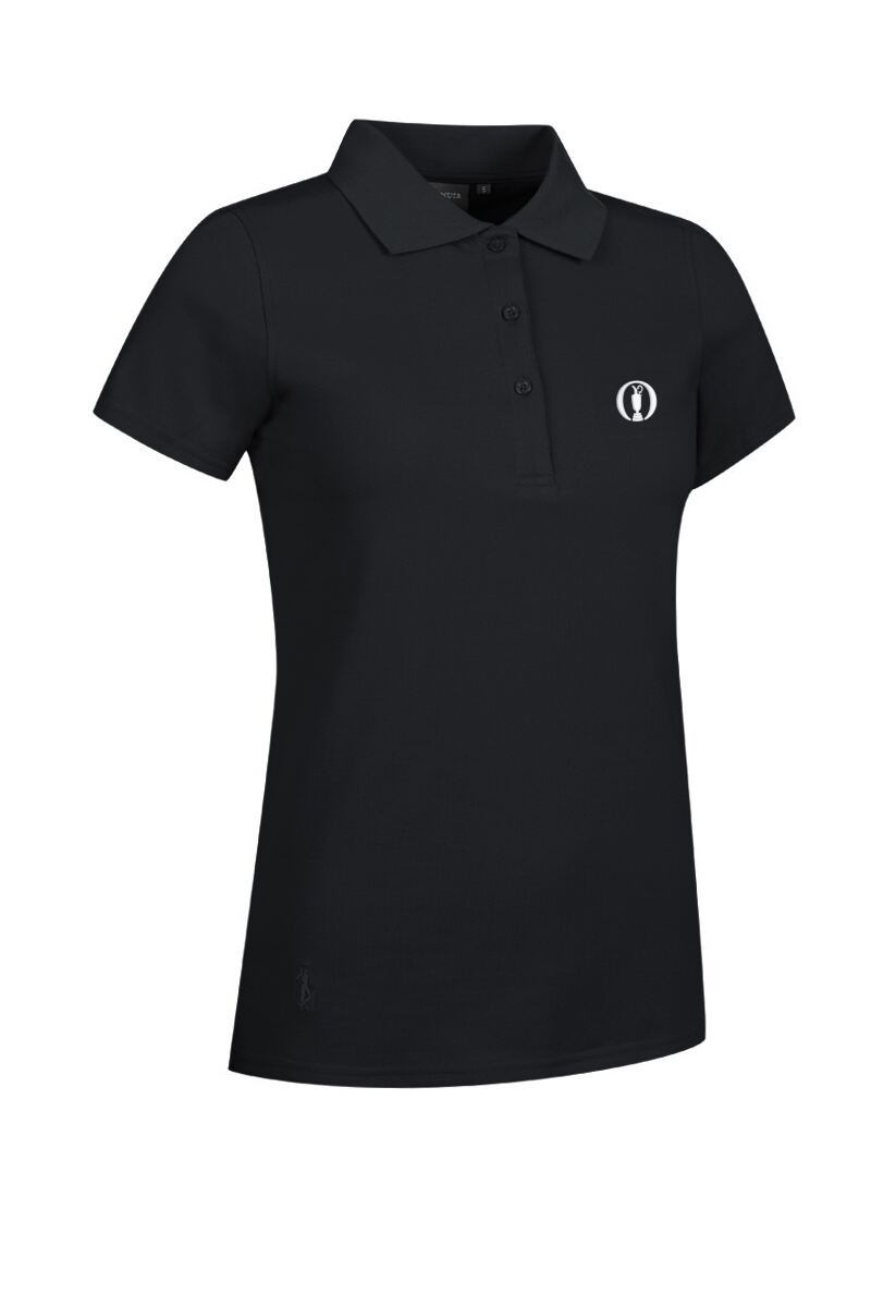 The Open Ladies Cotton Pique Golf Polo Shirt Black XL