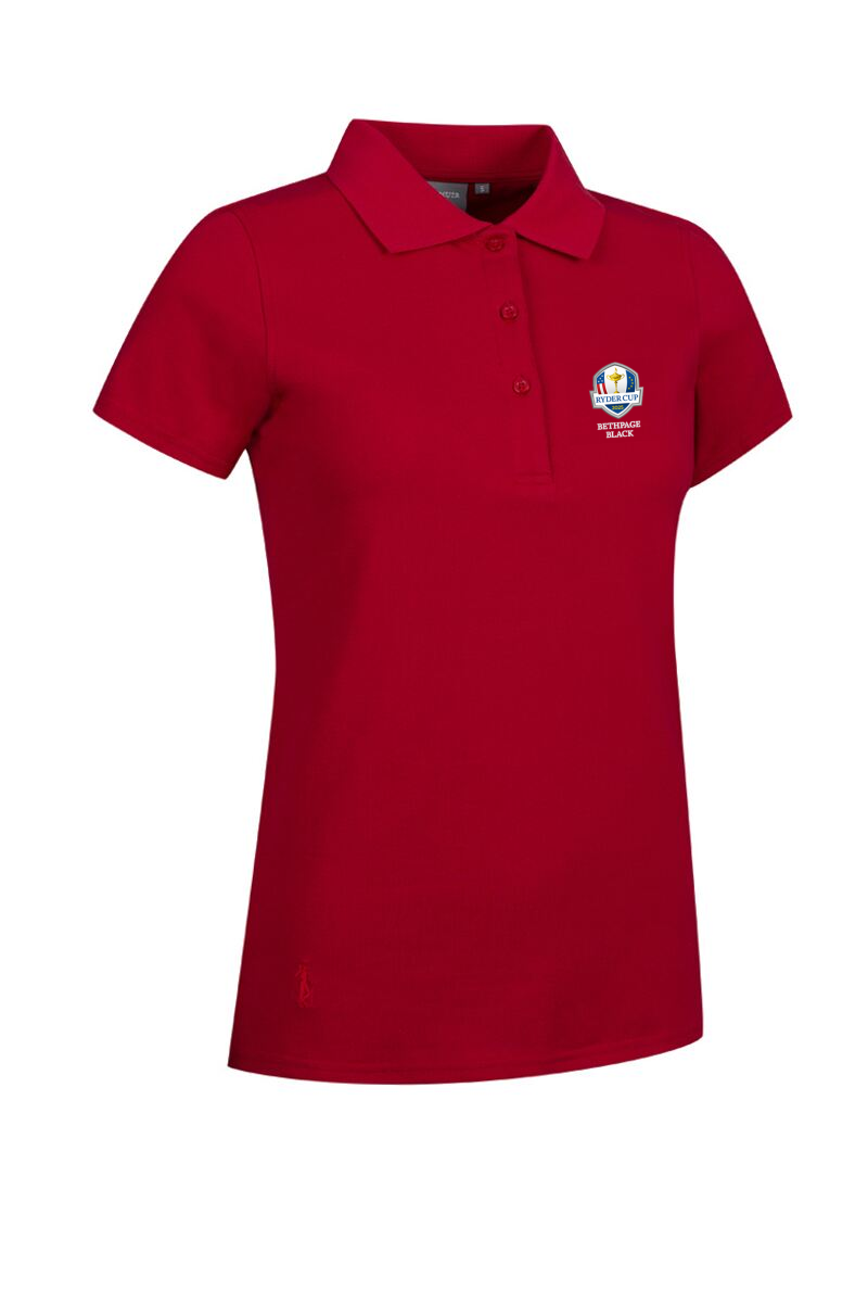 Official Ryder Cup 2025 Ladies Cotton Pique Golf Polo Shirt Garnet XL