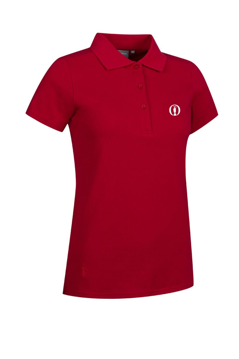 The Open Ladies Cotton Pique Golf Polo Shirt Garnet XL