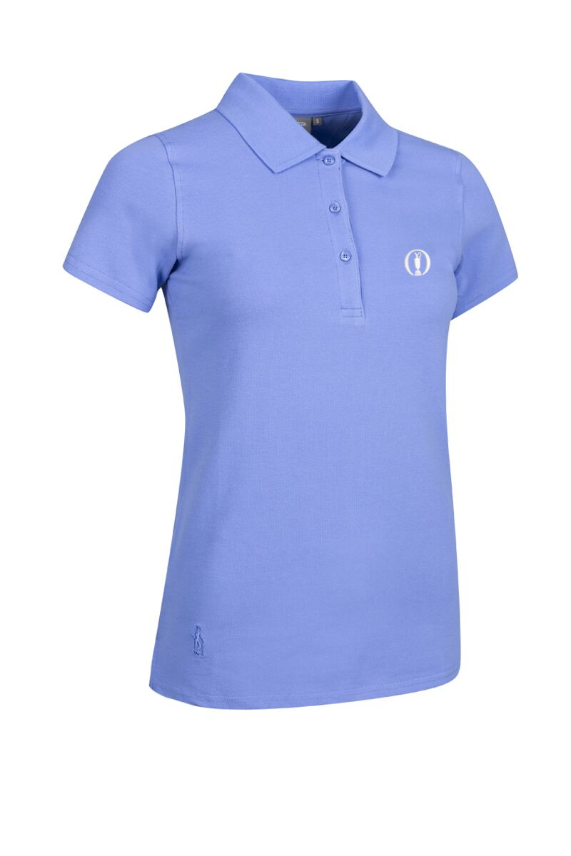 The Open Ladies Cotton Pique Golf Polo Shirt Light Blue XL