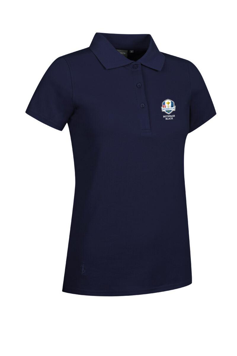 Official Ryder Cup 2025 Ladies Cotton Pique Golf Polo Shirt Navy XL