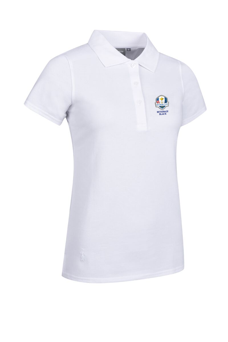 Official Ryder Cup 2025 Ladies Cotton Pique Golf Polo Shirt White L
