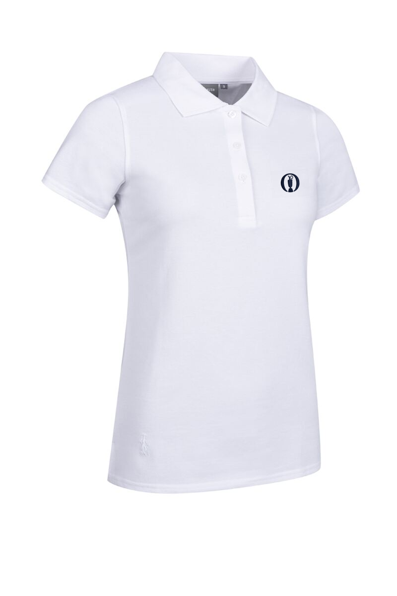 The Open Ladies Cotton Pique Golf Polo Shirt White L