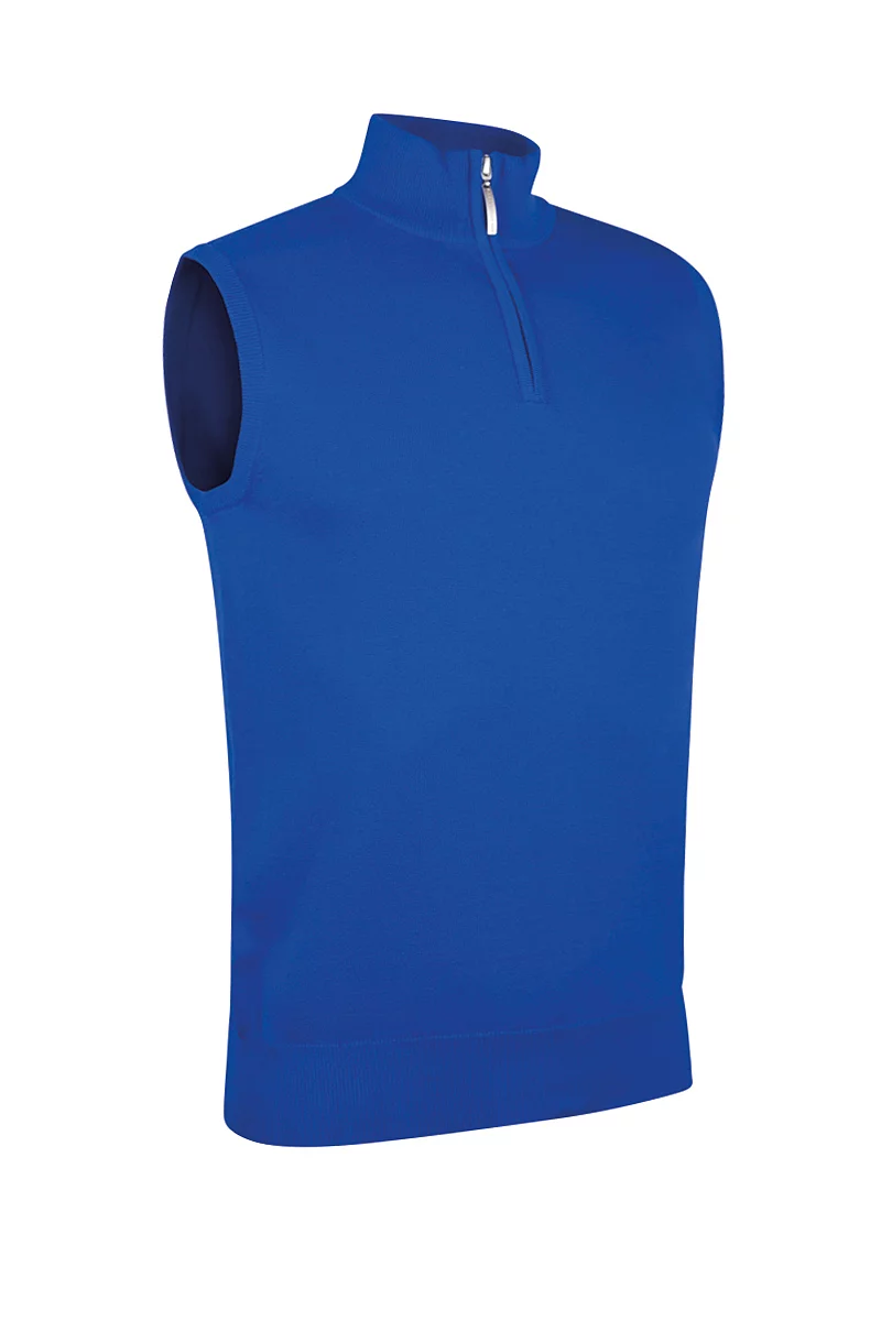 The Open Mens Quarter Zip Lightweight Cotton Lightweight Golf Slipover Ascot Blue M