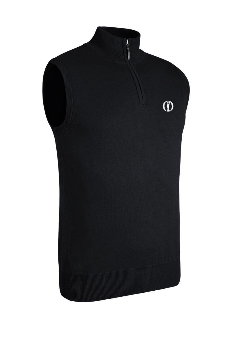 The Open Mens Quarter Zip Lightweight Cotton Lightweight Golf Slipover