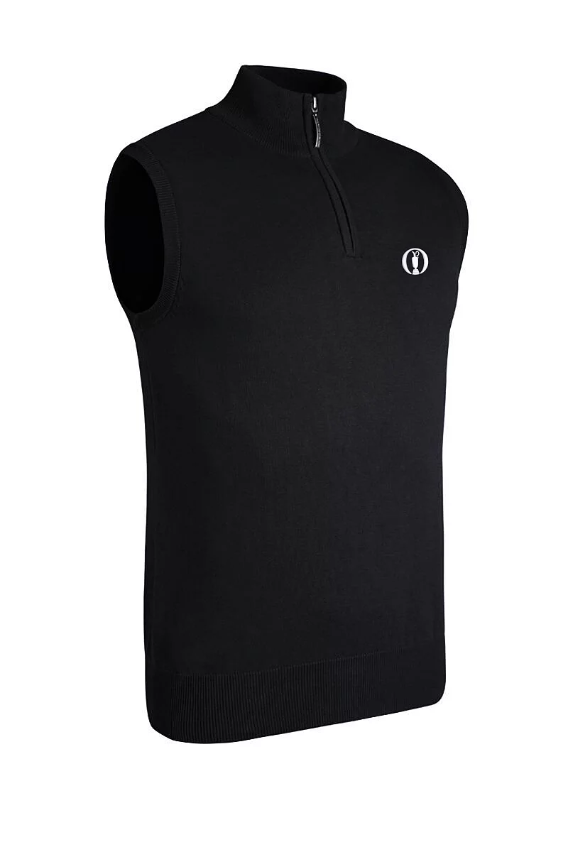 Official Ryder Cup 2027 Mens Quarter Zip Cotton Lightweight Golf Slipover Black XL