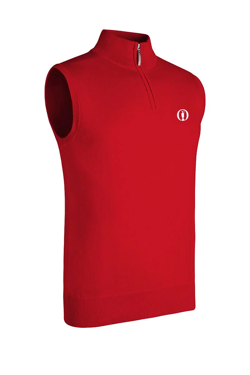 Official Ryder Cup 2027 Mens Quarter Zip Cotton Lightweight Golf Slipover Garnet XL