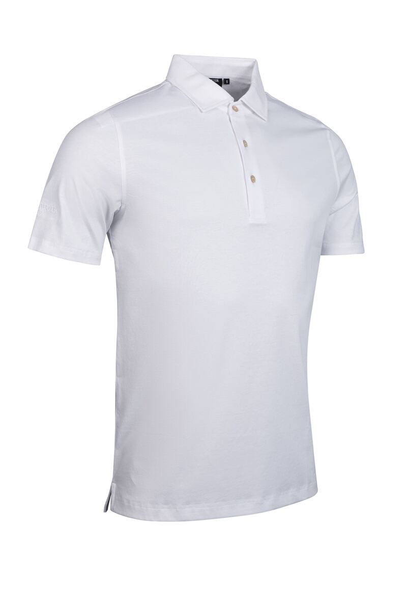 Mens Plain Tailored Collar Mercerised Cotton Golf Shirt