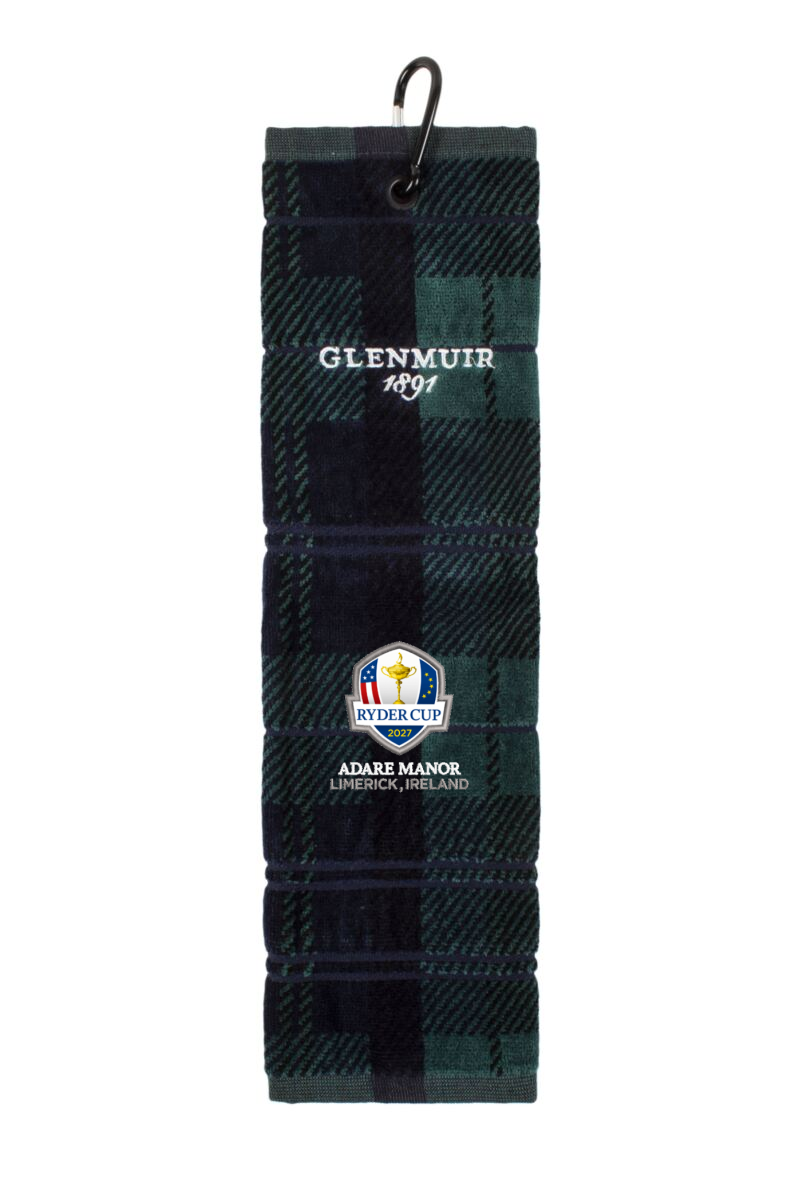 Official Ryder Cup 2027 Tartan Jacquard Cotton Tri-Fold Golf Bag Towel