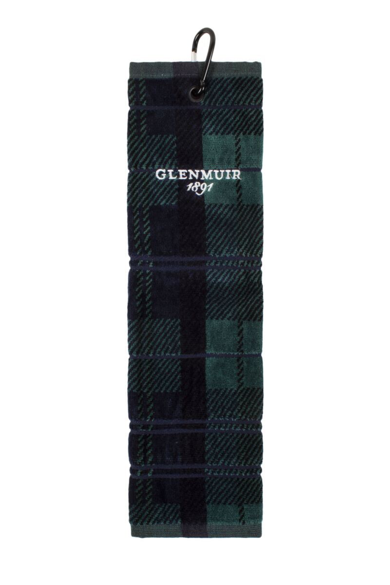 Tartan Jacquard Cotton Tri-Fold Golf Bag Towel