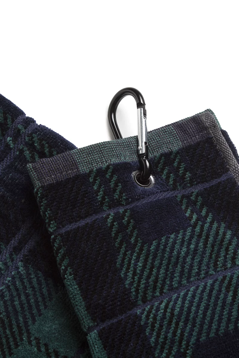 Tartan Jacquard Cotton Tri-Fold Golf Bag Towel Tartan Jacquard Cotton Tri-Fold Golf Bag Towel