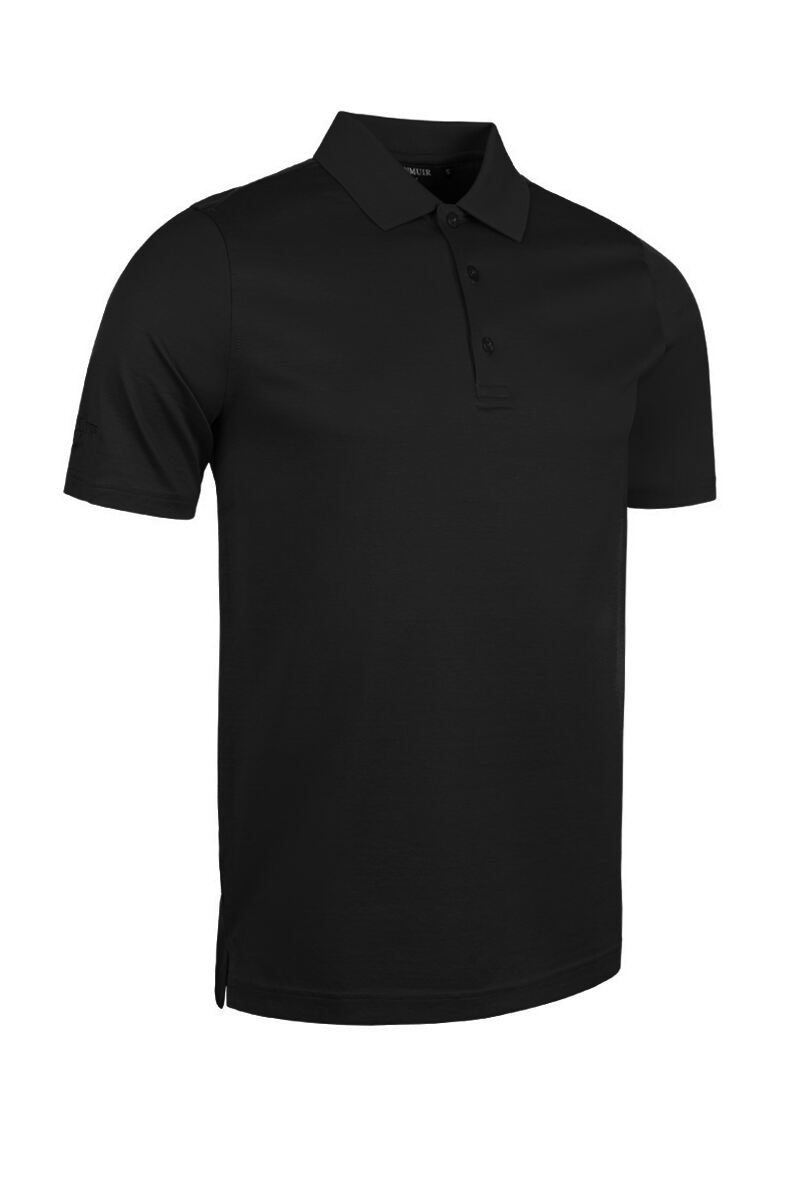 Mens Mercerised Cotton Golf Polo Shirt Black S