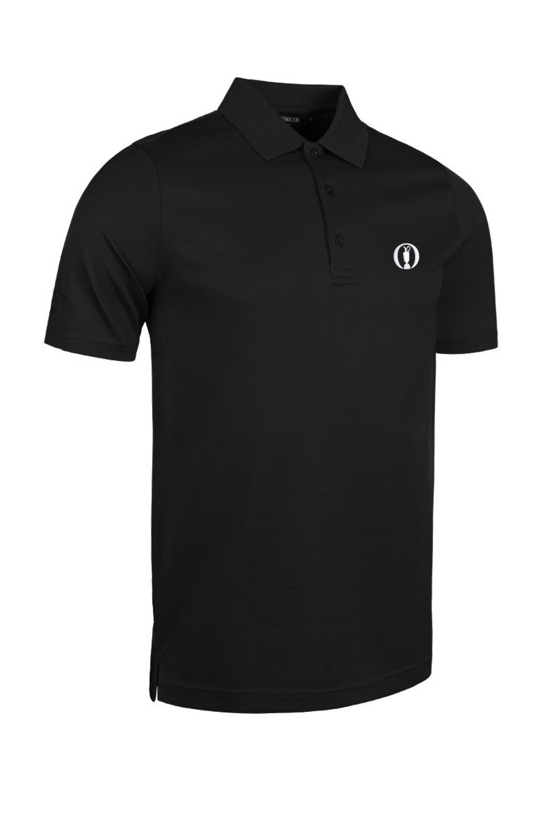 The Open Mens Mercerised Golf Polo Shirt Black XL