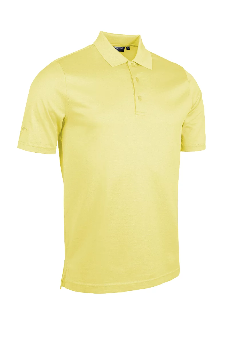 Mens Mercerised Cotton Golf Polo Shirt Sale Light Yellow XL