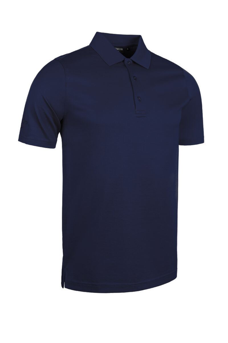Mens Mercerised Cotton Golf Polo Shirt Navy S