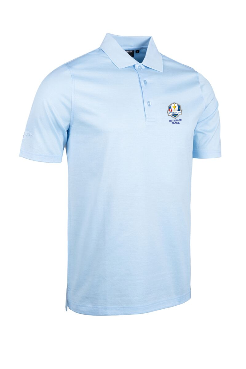 Official Ryder Cup 2025 Mens Mercerised Golf Polo Shirt Paradise L