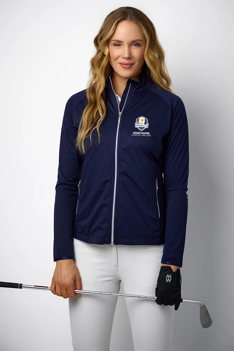 Official Ryder Cup 2027 Ladies Full Zip Lightweight Stretch Water Repellent Golf Jacket