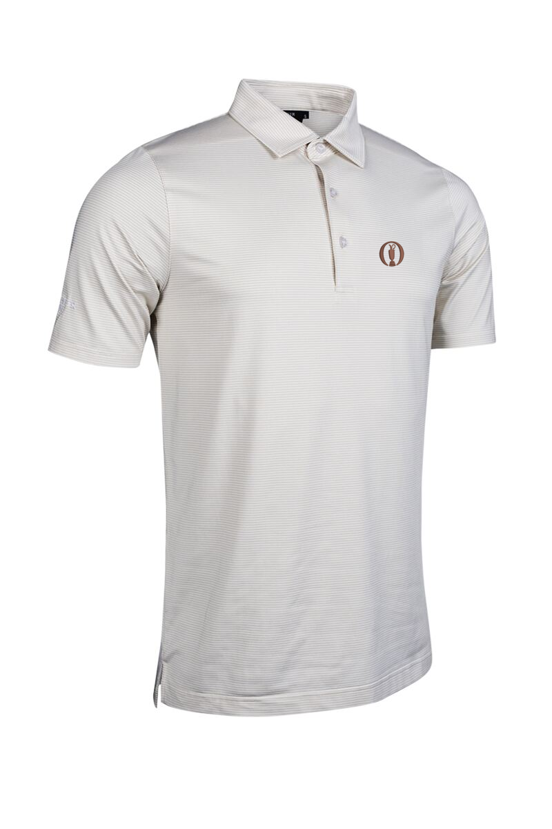 The Open Mens Micro Stripe Performance Golf Polo Shirt