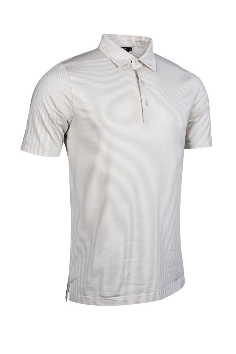 Mens Micro Stripe Performance Golf Polo Shirt