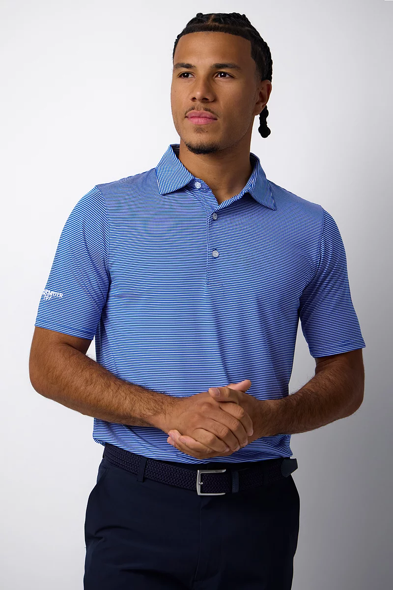 The Open Mens Micro Stripe Performance Golf Polo Shirt