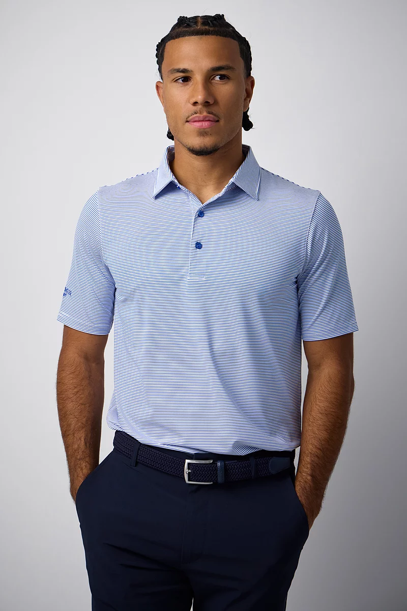 Official Ryder Cup 2027 Mens Micro Stripe Performance Golf Polo Shirt