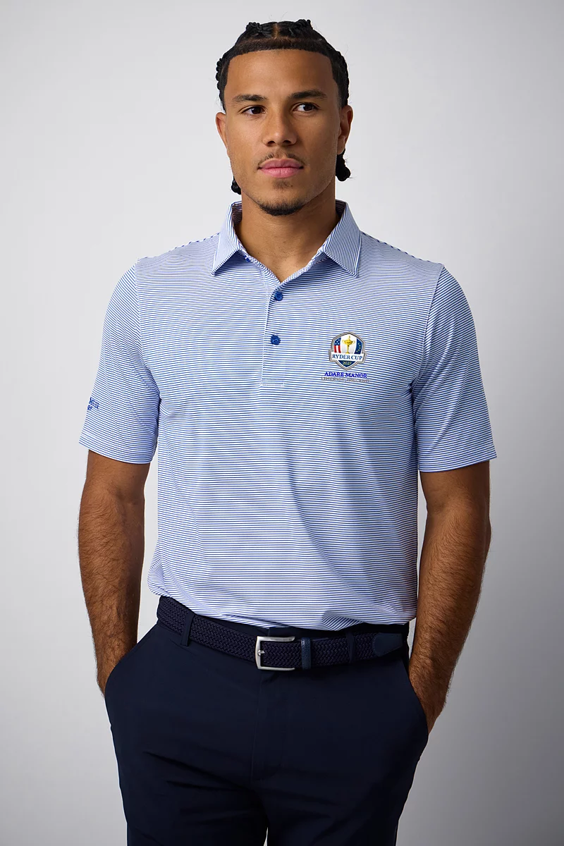 Official Ryder Cup 2027 Mens Micro Stripe Performance Golf Polo Shirt