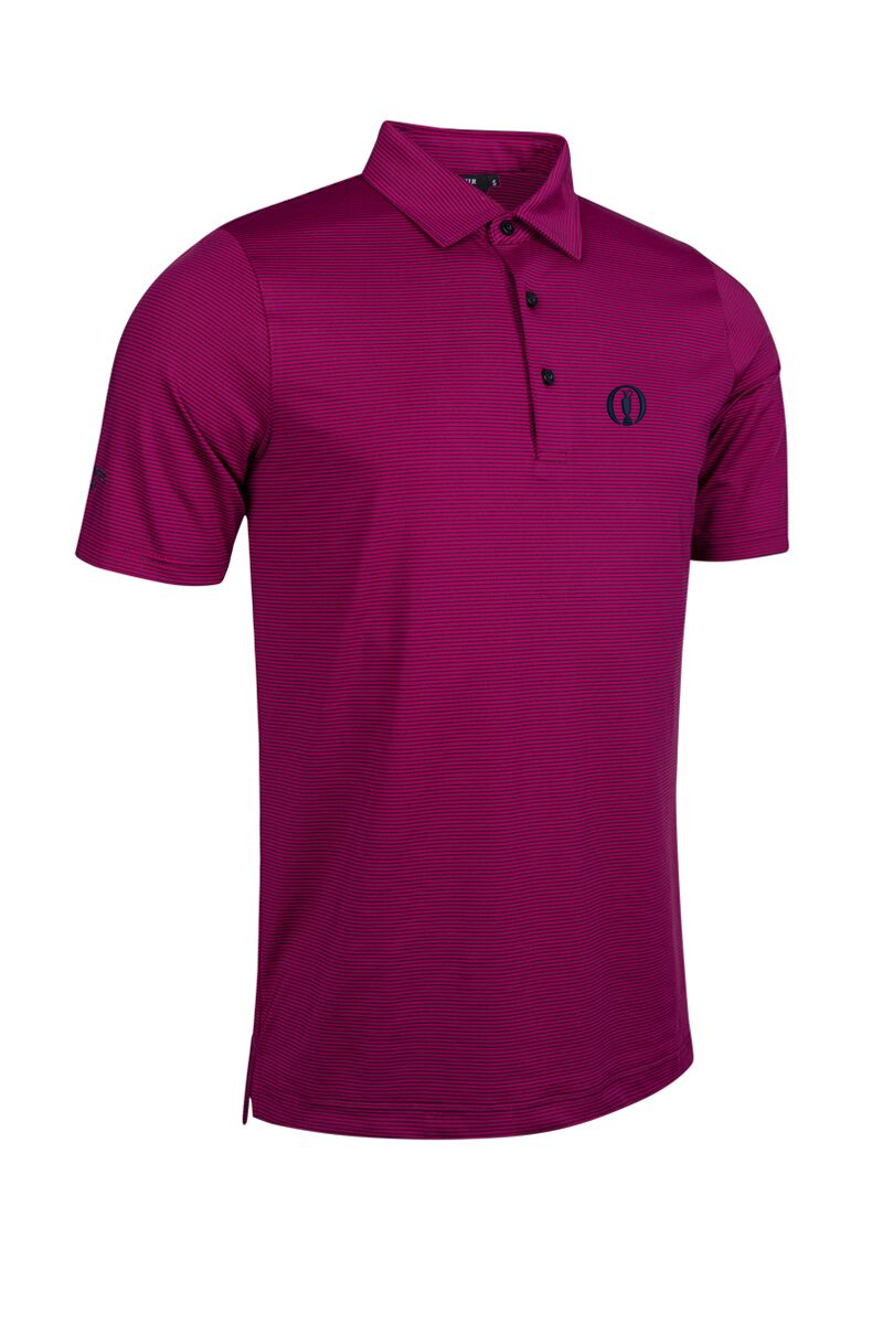 The Open Mens Micro Stripe Performance Golf Polo Shirt