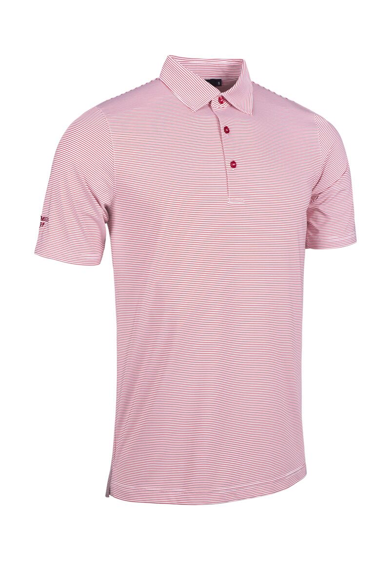 Mens Micro Stripe Performance Golf Polo Shirt