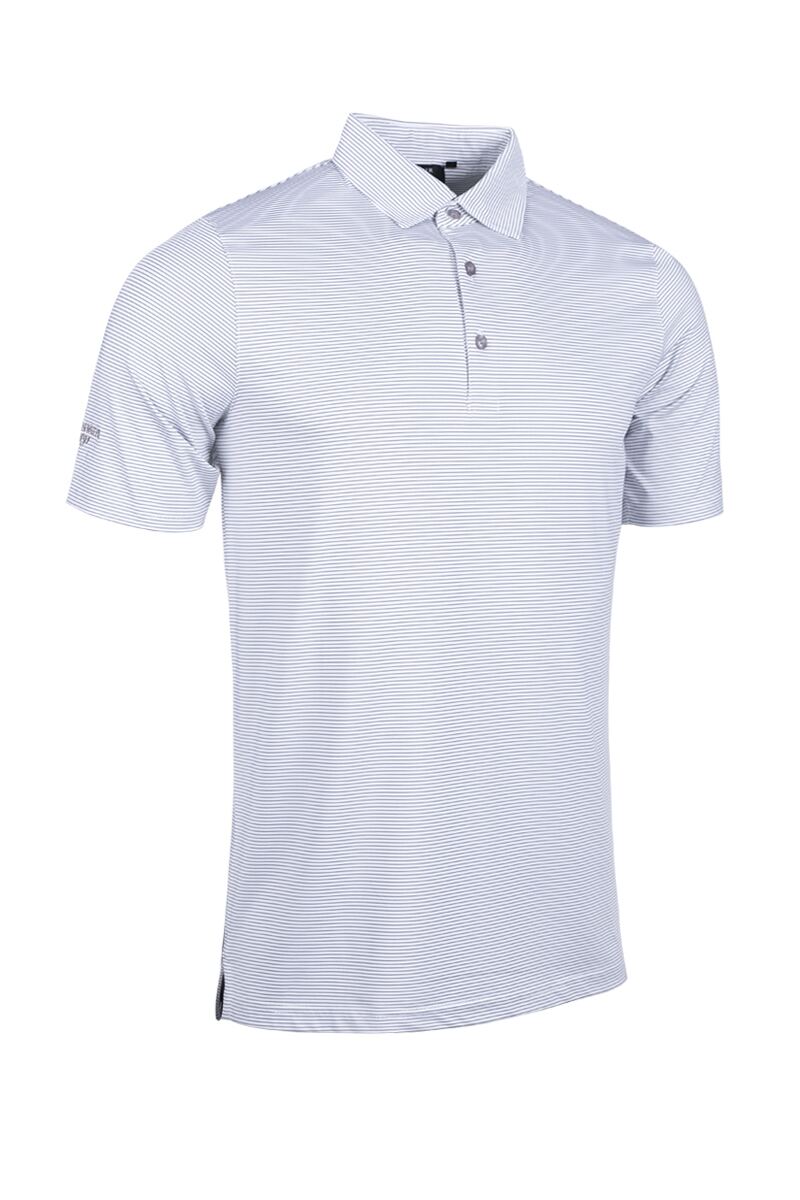 Mens Micro Stripe Performance Golf Polo Shirt
