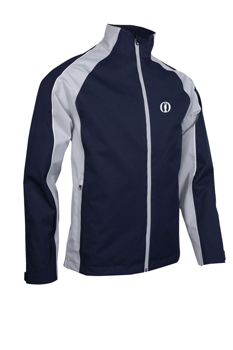 The Open Mens Contrast Shoulder Panel Waterproof Golf Jacket The Open Mens Contrast Shoulder Panel Waterproof Golf Jacket