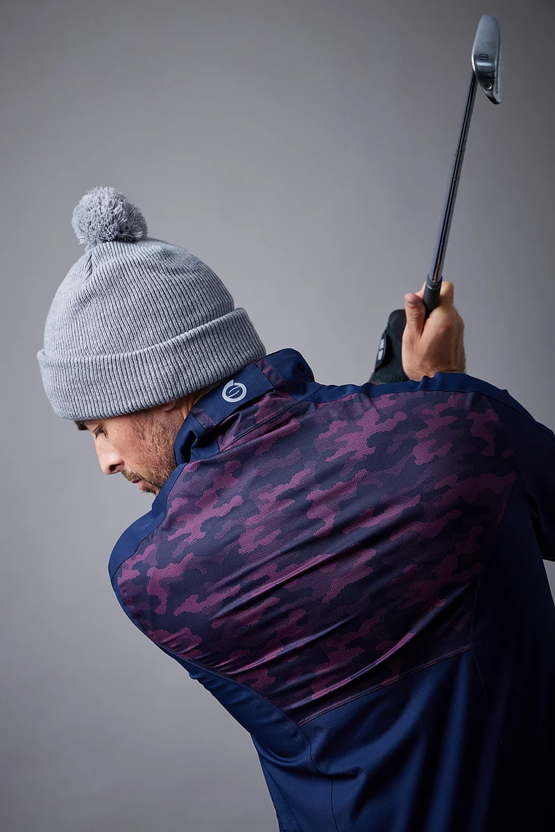 Mens Zip Front Stretch Back Panelled Waterproof Golf Jacket Sale