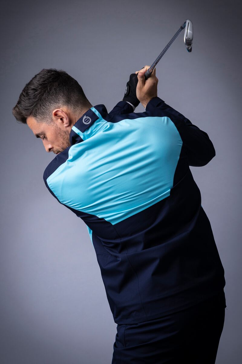 s.VALBERG Mens Zip Front Stretch Back Panelled Waterproof Golf Jacket