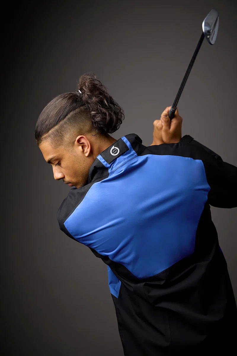 The Open Mens Zip Front Stretch Back Panelled Waterproof Golf Jacket The Open Mens Zip Front Stretch Back Panelled Waterproof Golf Jacket