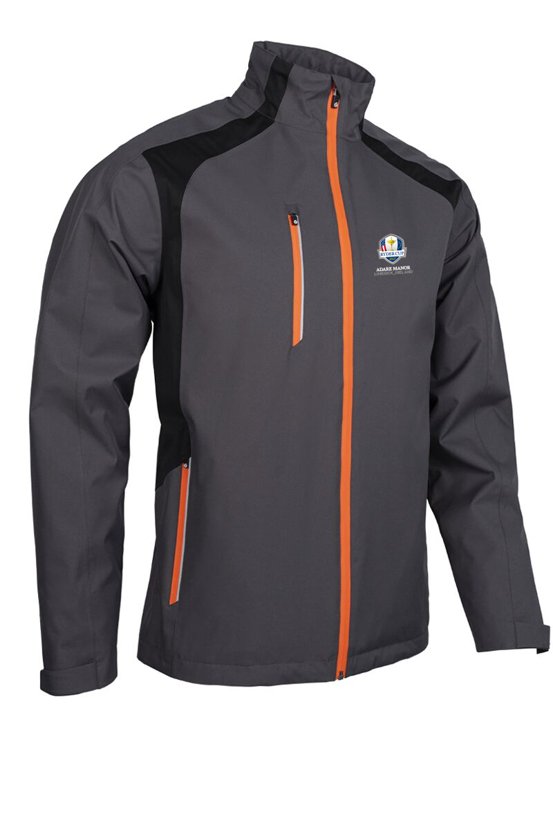 Official Ryder Cup 2027 Mens Zip Front Stretch Back Panelled Waterproof Golf Jacket Official Ryder Cup 2027 Mens Zip Front Stretch Back Panelled Waterproof Golf Jacket