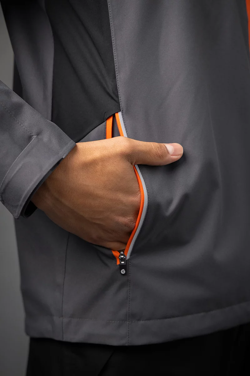 Mens Zip Front Stretch Back Panelled Waterproof Golf Jacket Mens Zip Front Stretch Back Panelled Waterproof Golf Jacket