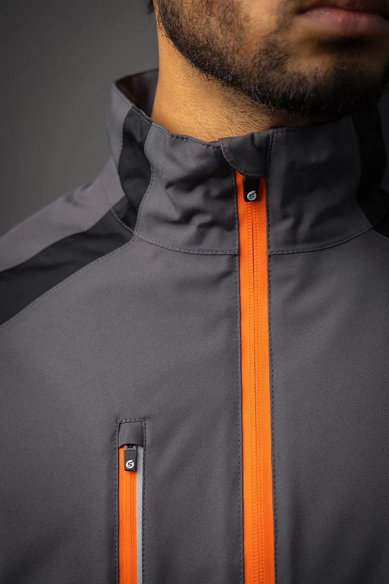 Mens Zip Front Stretch Back Panelled Waterproof Golf Jacket Mens Zip Front Stretch Back Panelled Waterproof Golf Jacket