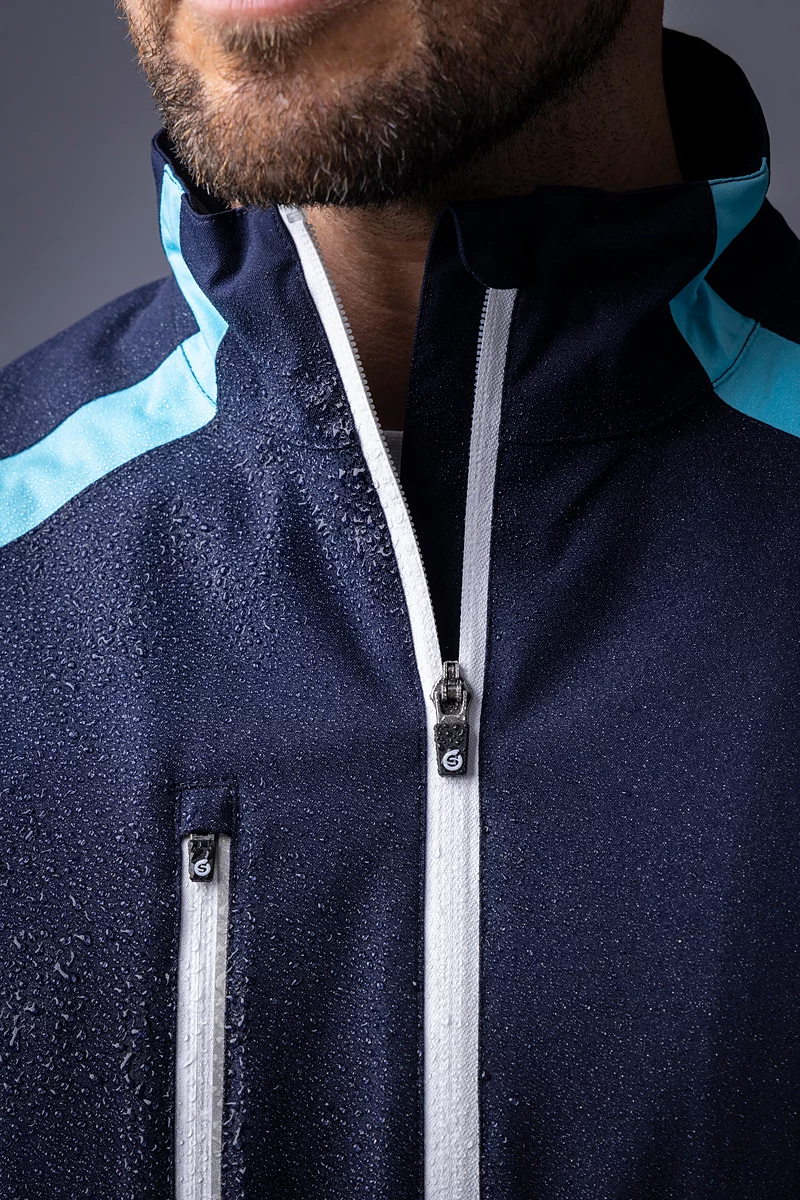 Official Ryder Cup 2027 Mens Zip Front Stretch Back Panelled Waterproof Golf Jacket Official Ryder Cup 2027 Mens Zip Front Stretch Back Panelled Waterproof Golf Jacket