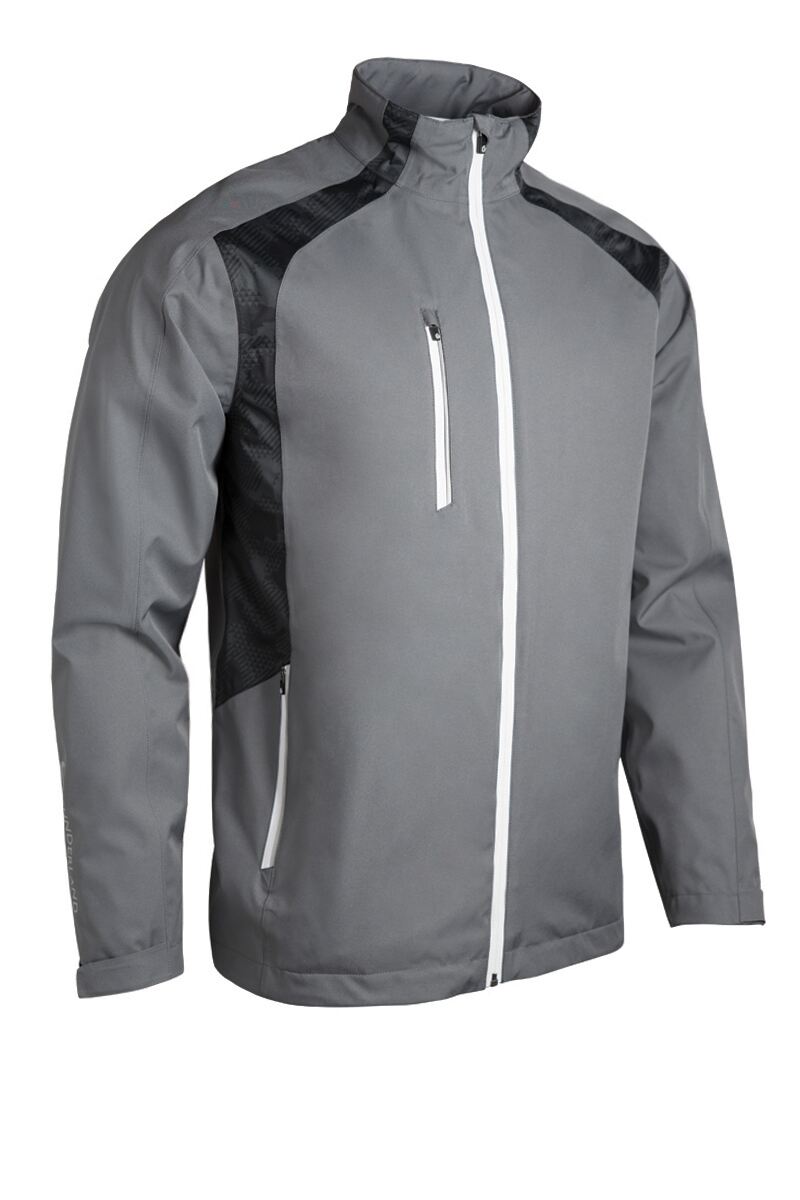 Mens Zip Front Stretch Back Panelled Waterproof Golf Jacket Mens Zip Front Stretch Back Panelled Waterproof Golf Jacket