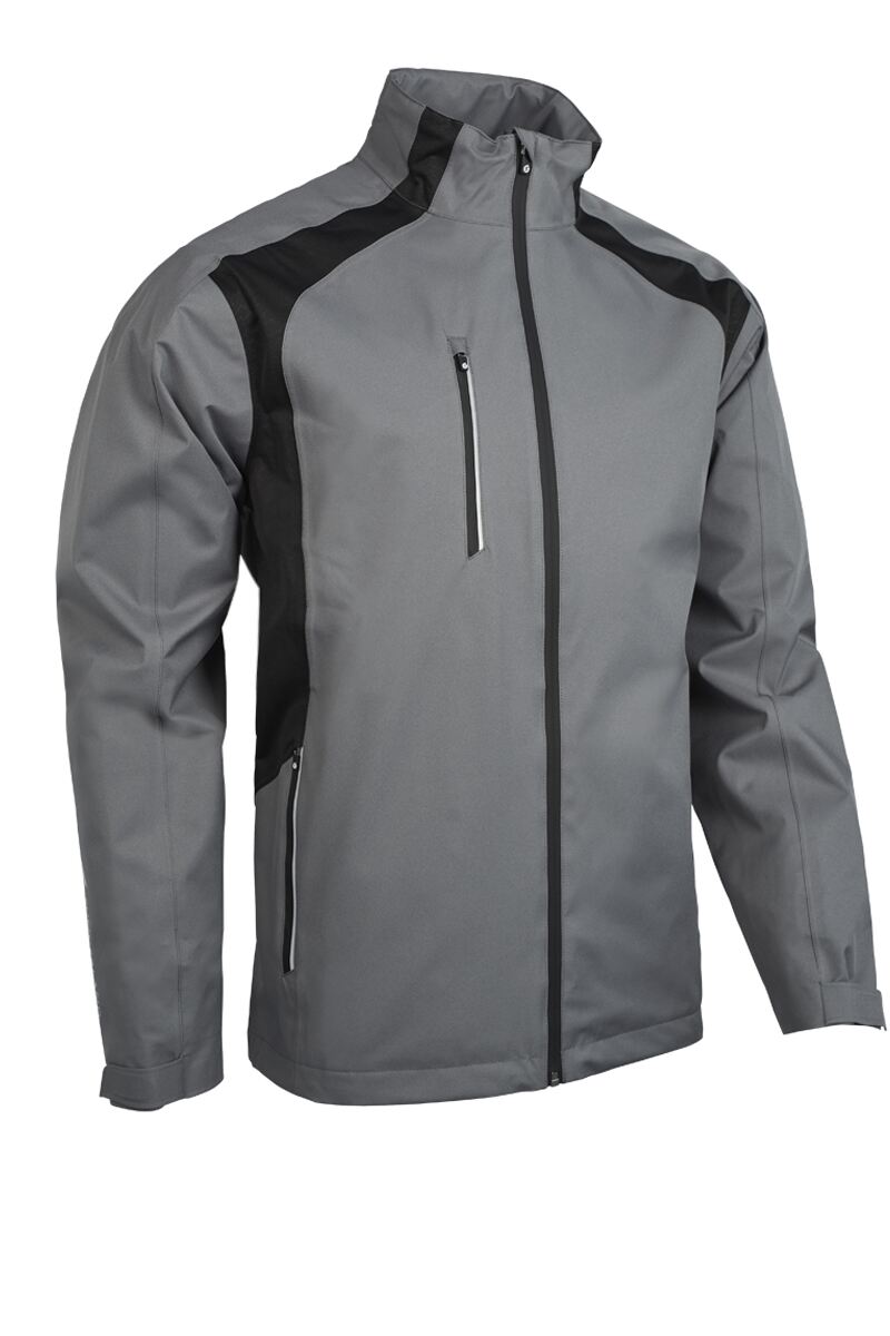 Mens Zip Front Stretch Back Panelled Waterproof Golf Jacket