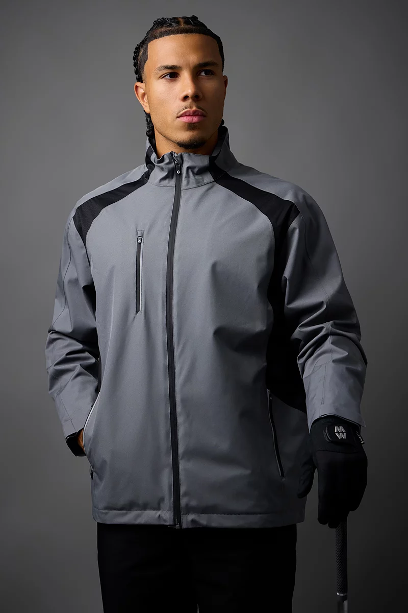 The Open Mens Zip Front Stretch Back Panelled Waterproof Golf Jacket