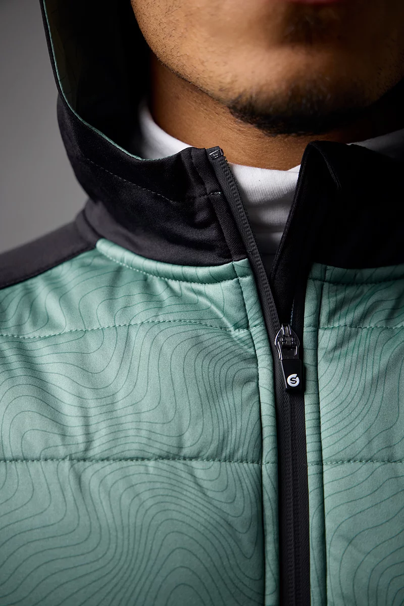 Mens Hybrid Padded Performance Sleeveless Midweight Golf Hoodie