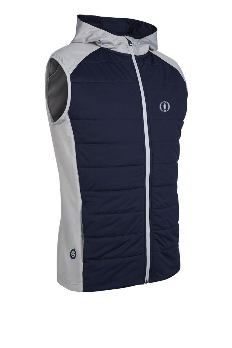 The Open Mens Hybrid Padded Performance Sleeveless Midweight Golf Hoodie