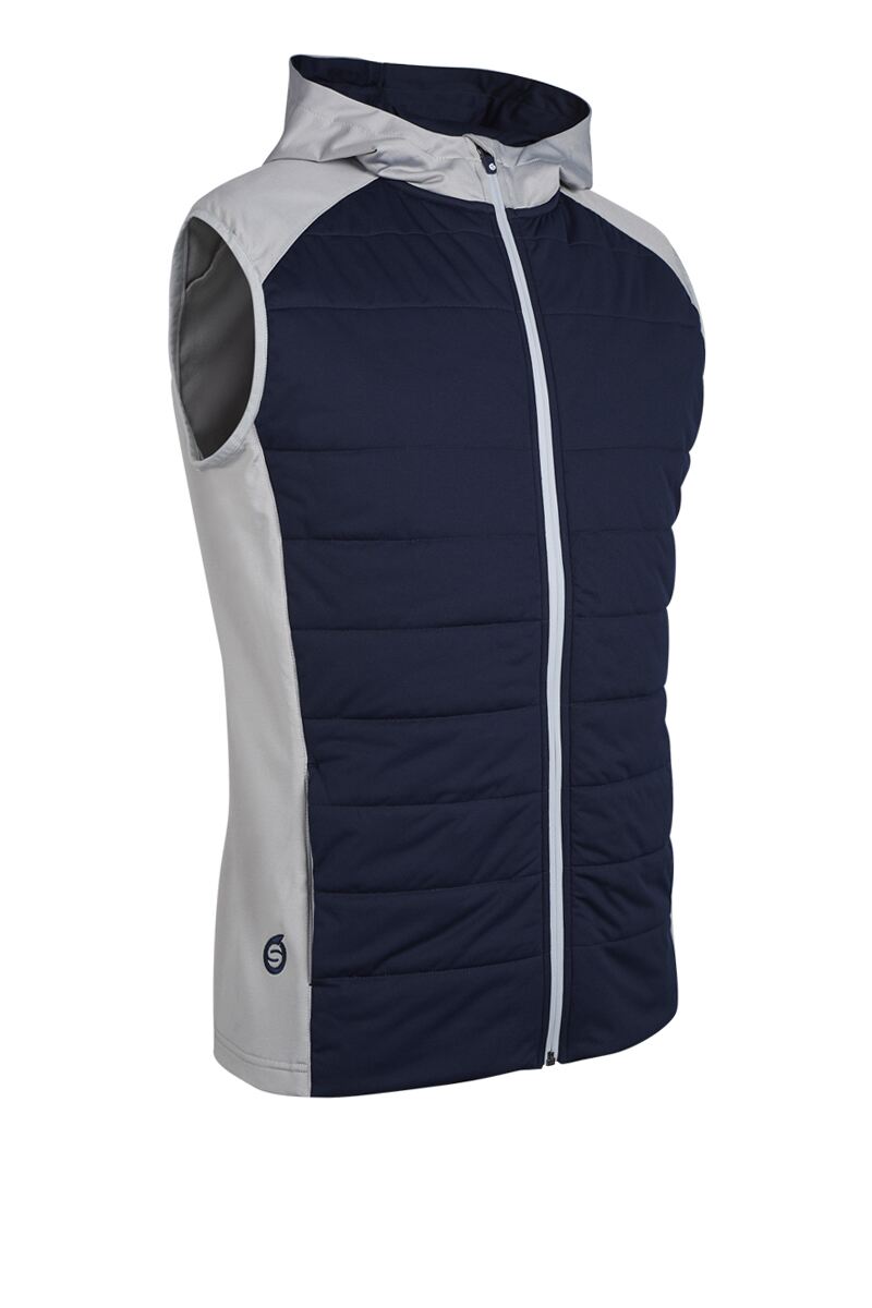 Mens Hybrid Padded Performance Sleeveless Midweight Golf Hoodie